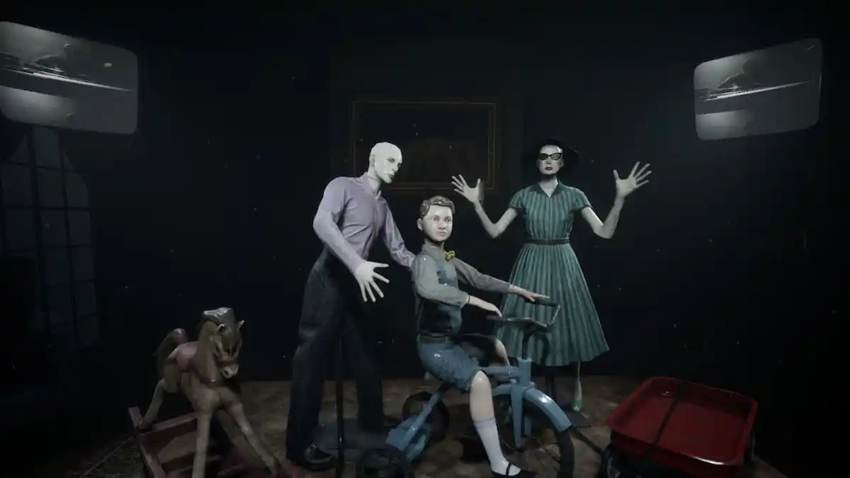 A mannequin family in The Outlast Trials.