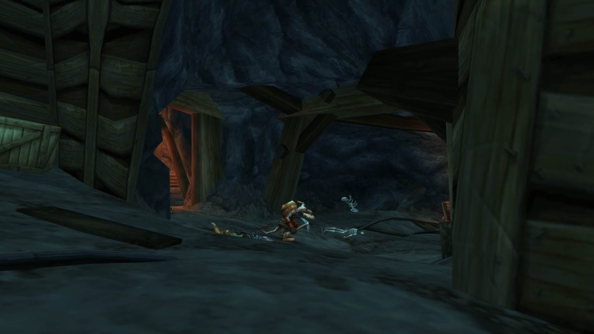 Silver Stream Mine entrance with two crossroads in WoW Classic