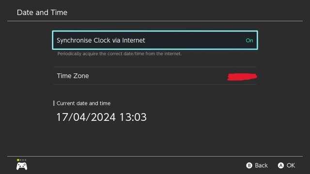 Nintendo Switch time adjustment