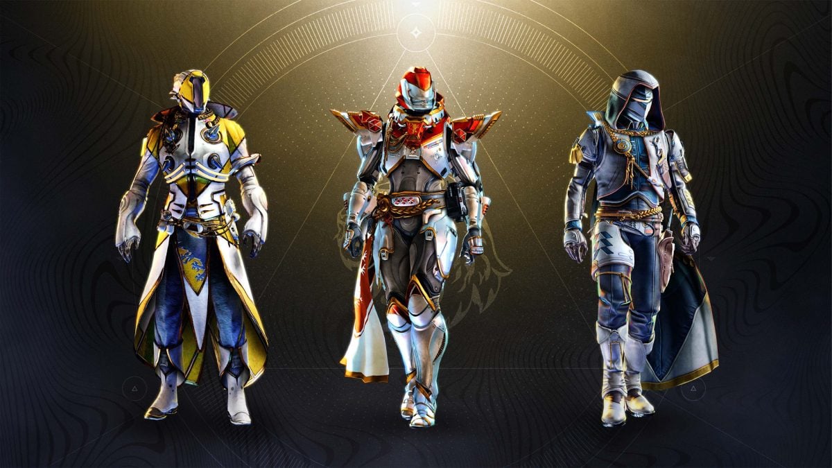 The new Parade armor with Into the Light bears each class' signature colors.