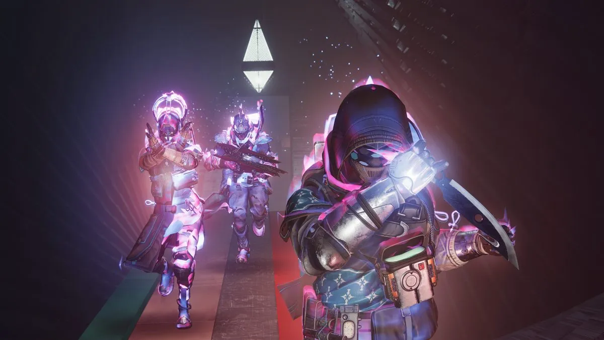 Three Guardians using Exotic class items in Destiny 2.