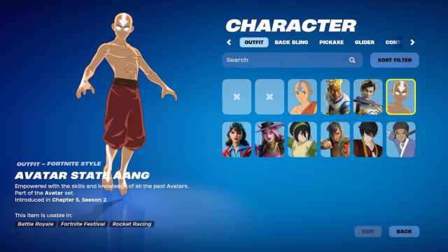 Avatar State Aang in Fortnite.