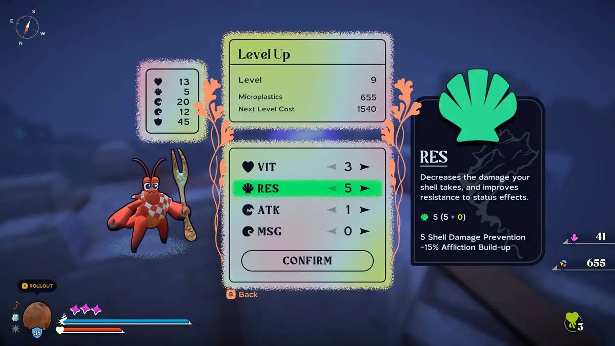What stats to increase first when leveling up in Another Crab’s Treasure