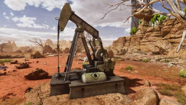 An Oil Pump placed in Ark: Survival Ascended Scorched Earth.