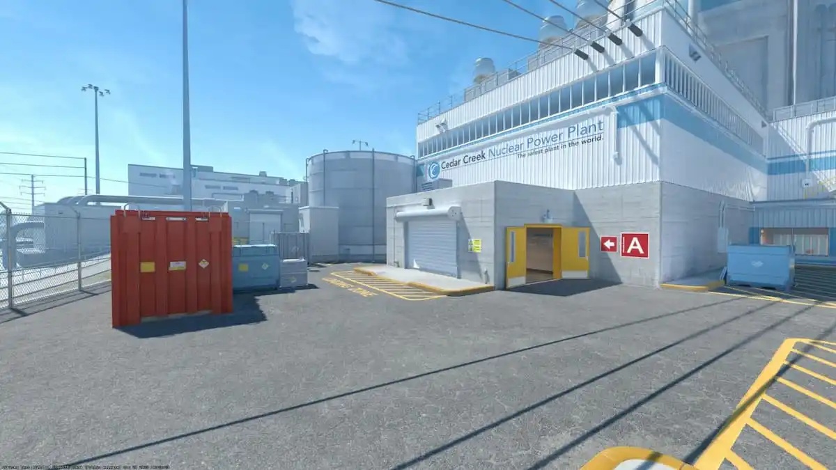 Outside platform of the Nuke map in Counter-Strike 2.