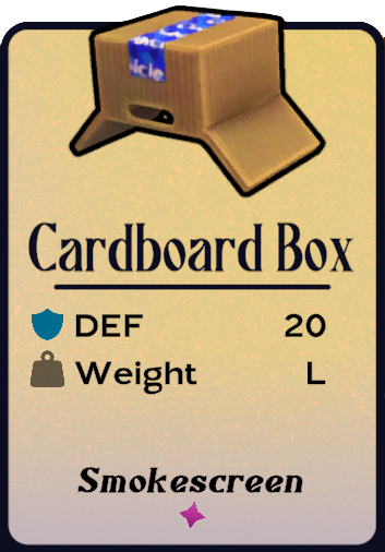 An upside-down carboard box with blue tape across the bottom.