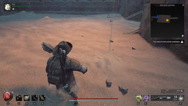 Character falling through sand in Remnant 2
