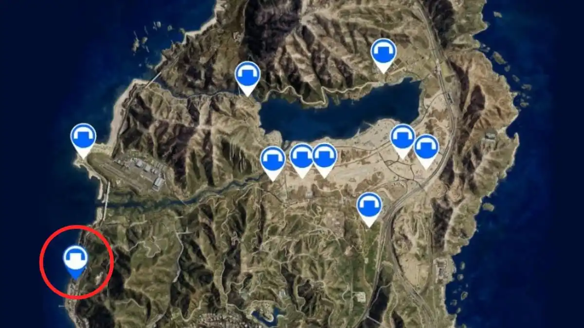 Chumash Bunker location in GTA Online Map