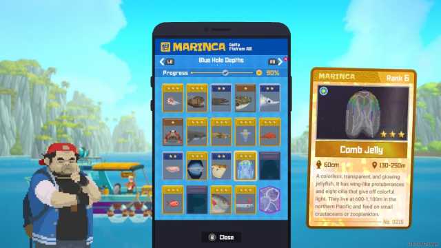 The Marinca card for Comb Jellyfish in Dave the Diver.
