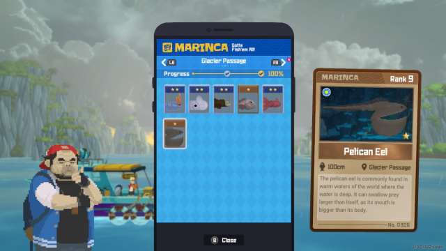 A screenshot of the Marinca page for the Glacier Passage in Dave tje Diver.