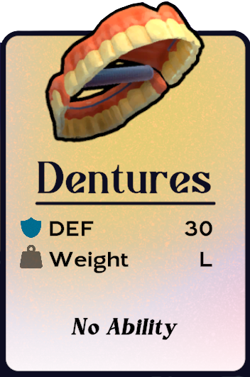 A set of dentures, opened wide, in Another Cran's Treasure