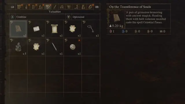 The On the Transference of Souls tome, after being combined, in Dragon's Dogma 2.