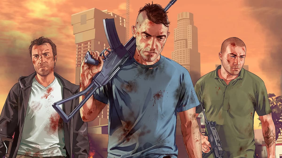 A trio of player characters from GTA Online
