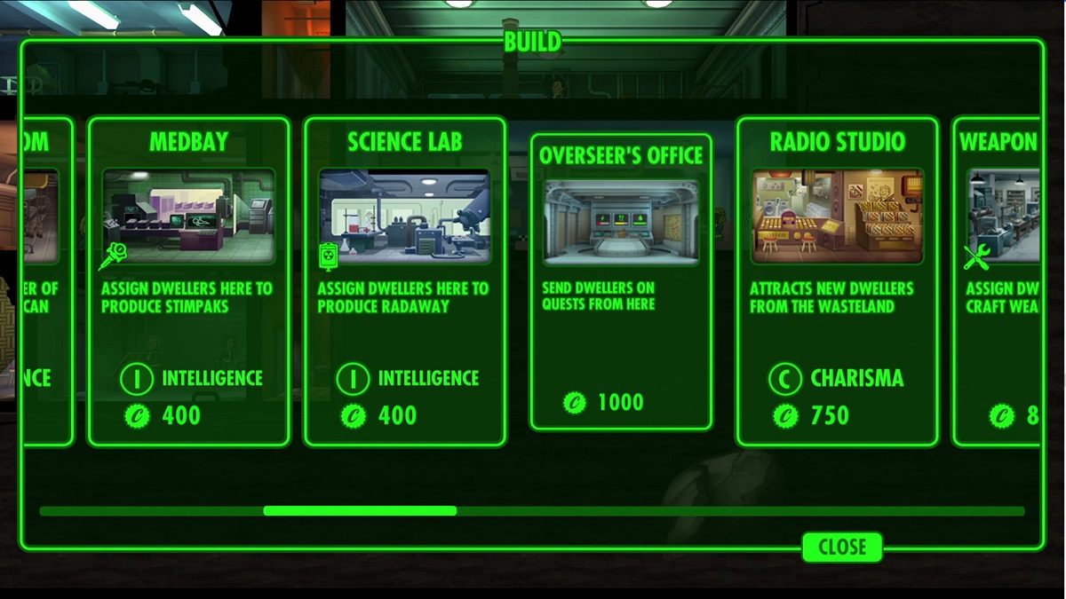 Several vault rooms being showcased in Fallout Shelter.