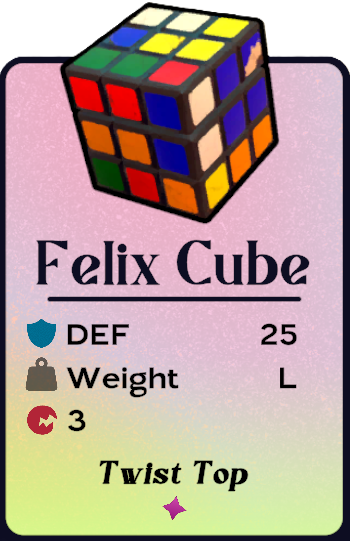 The Felix Cube shell, what resembles a colorful rubix cube, in Another Crab's Treasure.