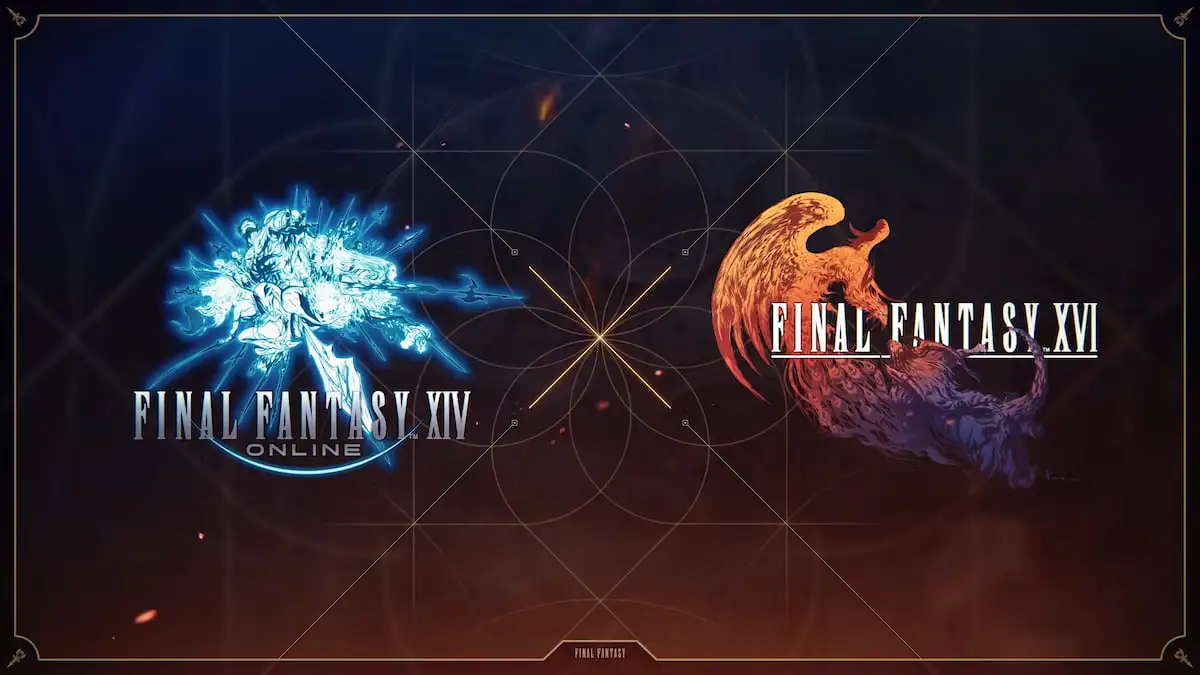 Final Fantasy XIV and Final Fantasy XVI collaboration banner.