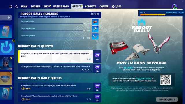 Reboot Relay quests and rewards that are available in Fortnite
