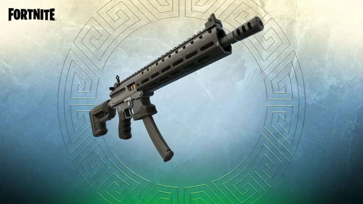 An image of the Tactical Assault Rifle in Fortnite on a blueish background.