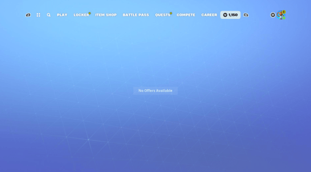 Fortnite "No offers available" error