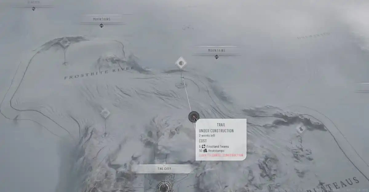 Path being constructed in Frostlands through Frostpunk 2