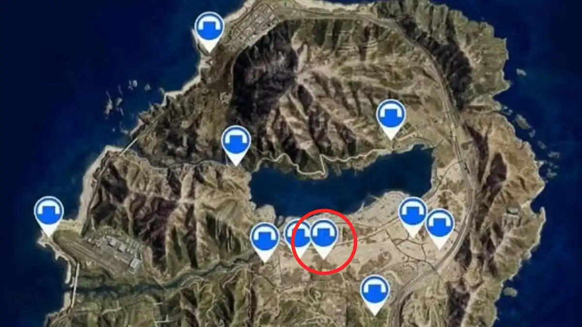 Grand Senora Desert Bunker Location in GTA Online map