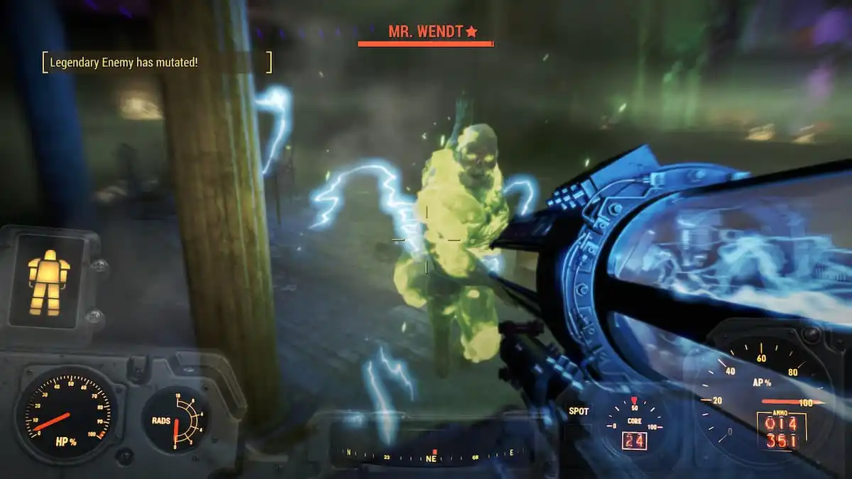 An in game image of the ghoul fight in the Harbormaster Hotel from Fallout 4