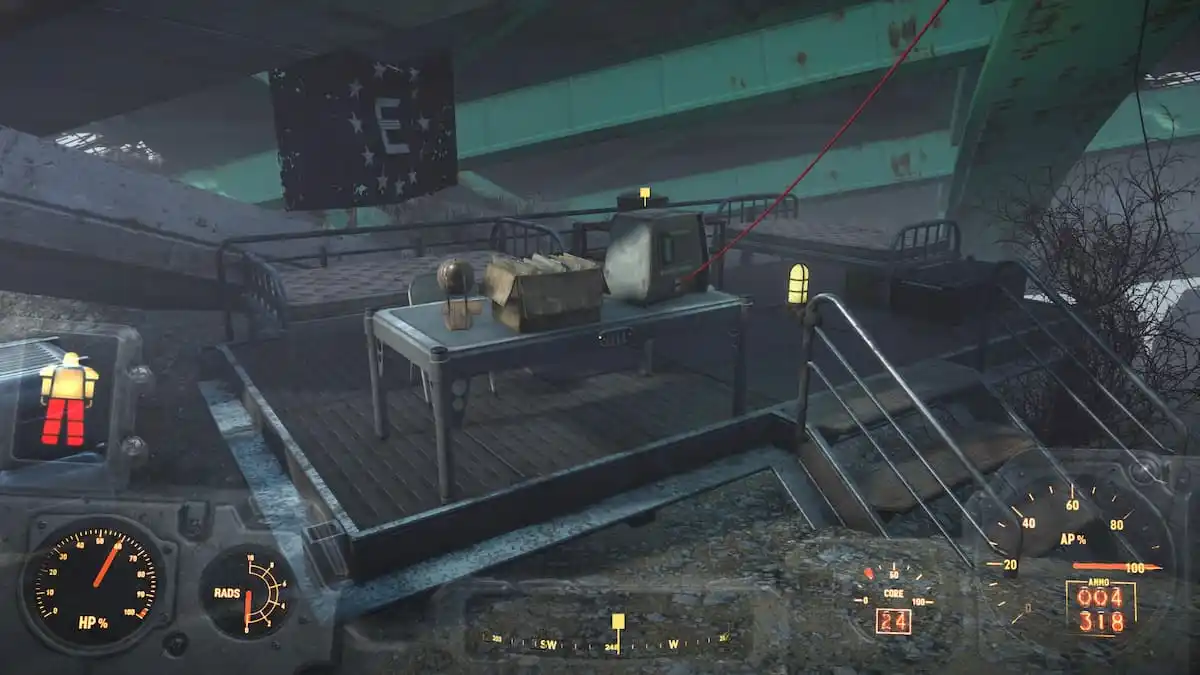 An in game image of the terminal at the Enclave map from Fallout 4