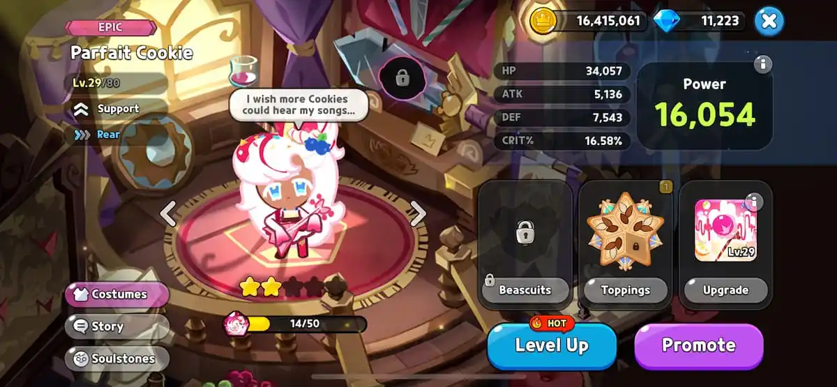 An in game image of Parfait Cookie from Cookie Run Kingdom