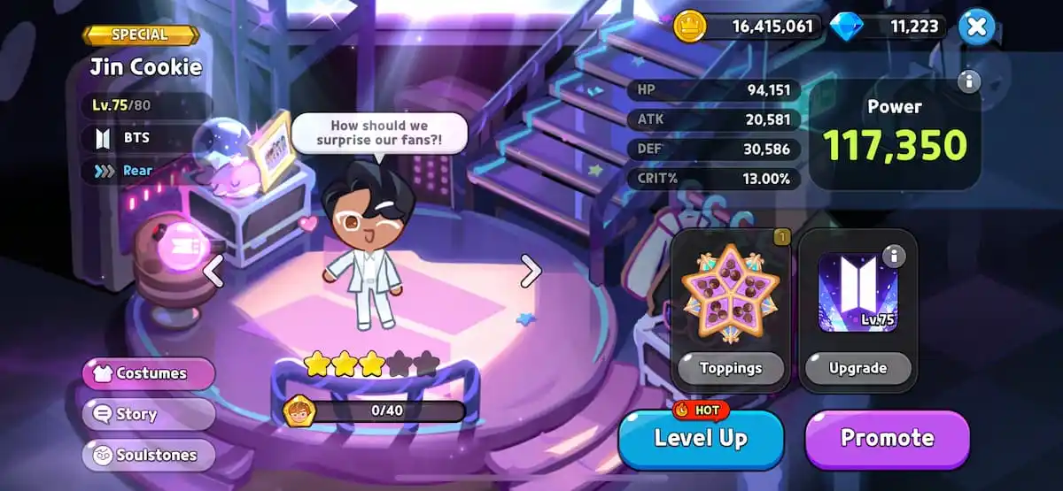 An in game image of Jin Cookie from Cookie Run Kingdom