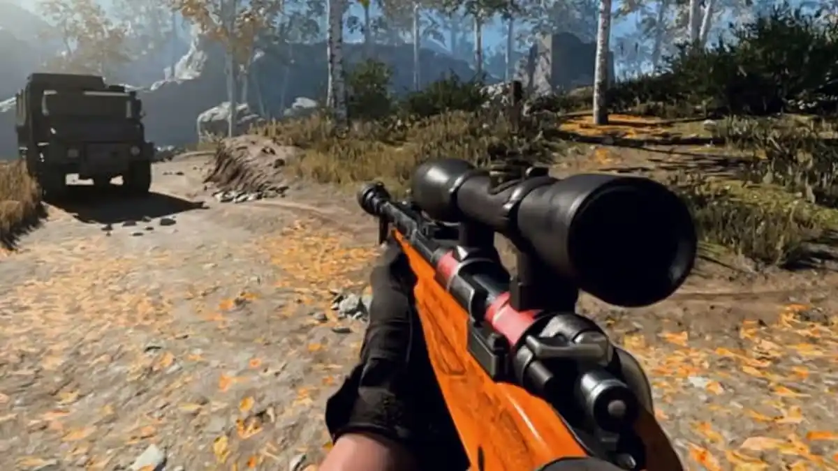 The Kar98k sniper rifle in Call of Duty.