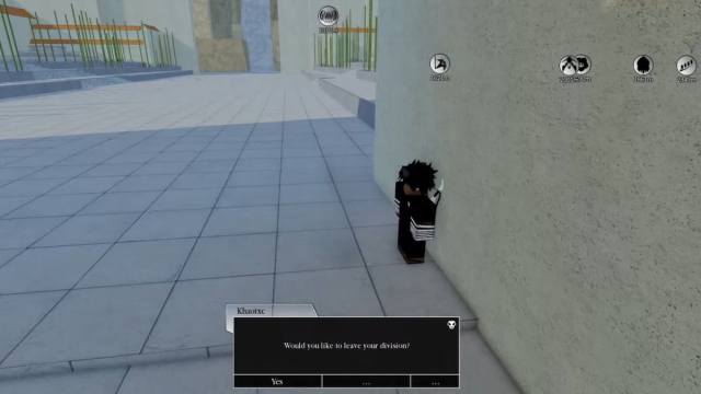 The Khaotxc NPC standing by a wall in Roblox Type Soul.