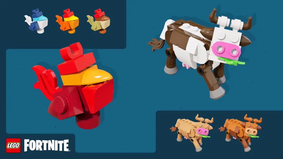 An image showing new Animal Variants in LEGO Fortnite.