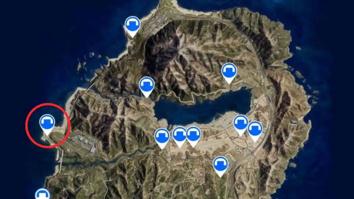 Lago Zancudo bunker location in GTA Online map.