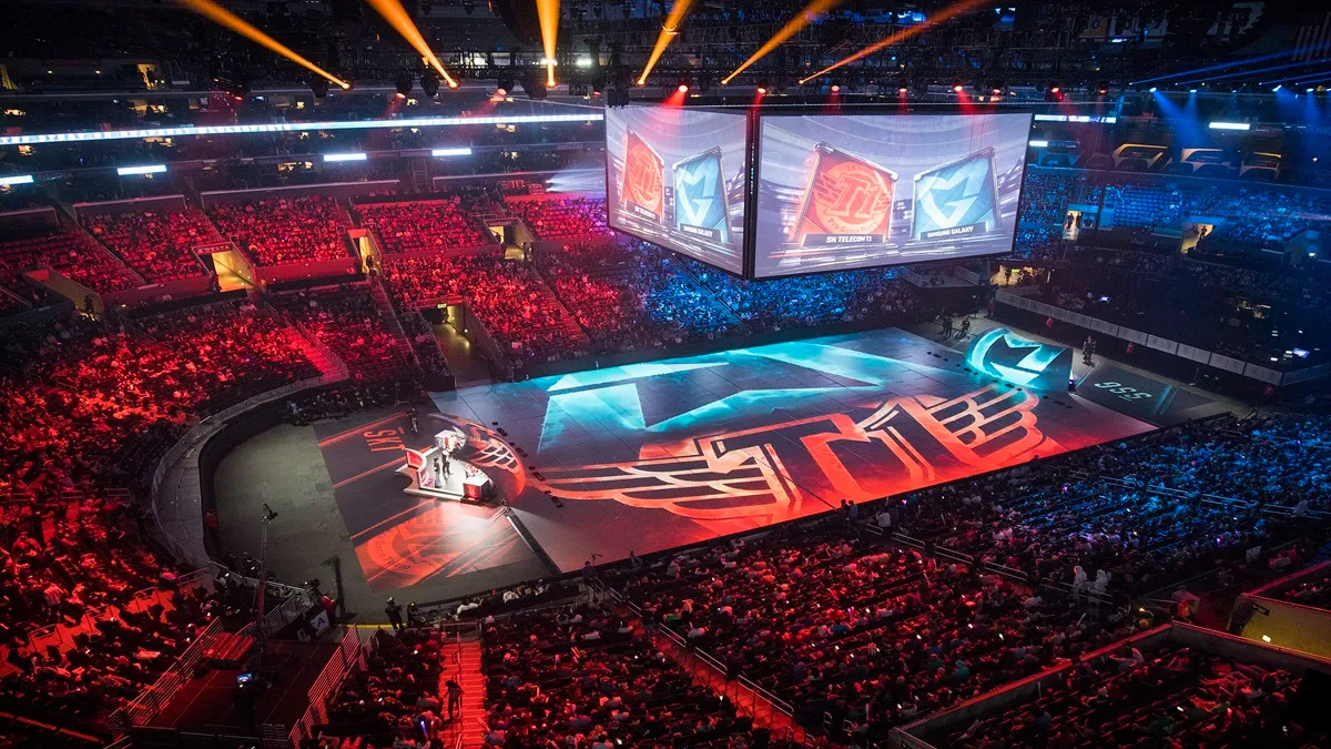 The Staples Center hosting League of Legends Worlds Championship 2016.