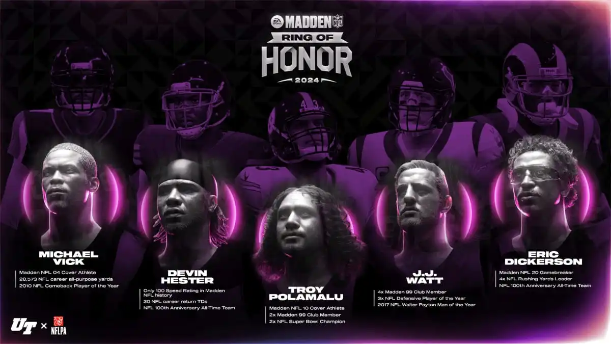 The Ring of Honor players in Madden 24 shown in a promotional image.