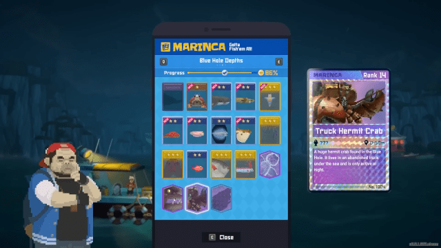 The Marinca has trading cards of all the fish in Dave the Diver.