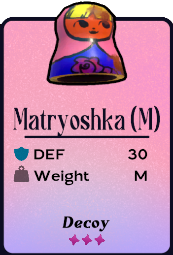 A smaller Matryoshka doll in Another Crab's Treasure. It wears pink and blue clothes and has blonde hair.