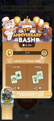 Monopoly GO Anniversary Bash objective and reward