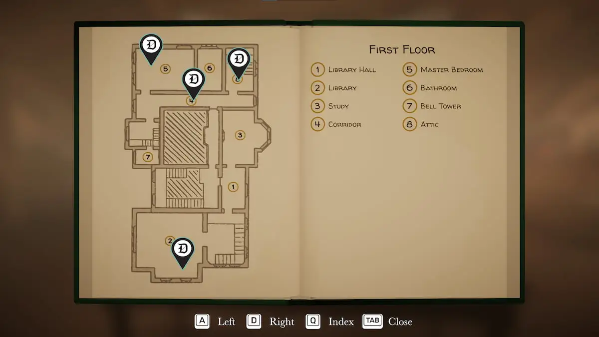 Nightfall clue locations in Botany Manor
