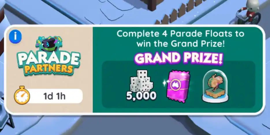 Parade Partners Monopoly GO Grand Prizes
