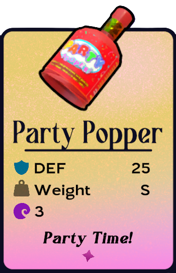 A red party popper with "party" written on it.