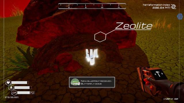 Player is looking at Zeolite in The Planet Crafter