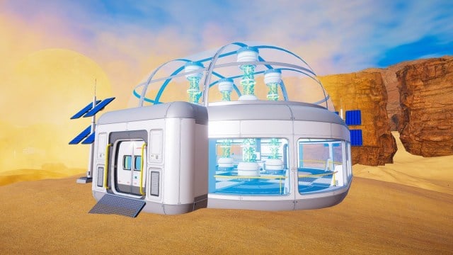 The Planet Crafter Biodome out in the desert