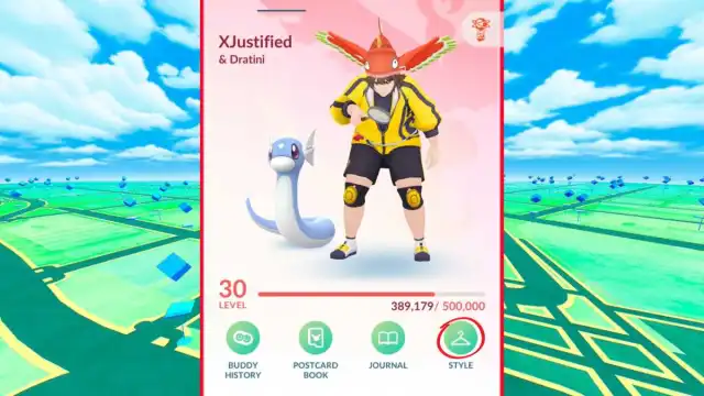 Pokemon Go Player Profile highlighting the Style section.