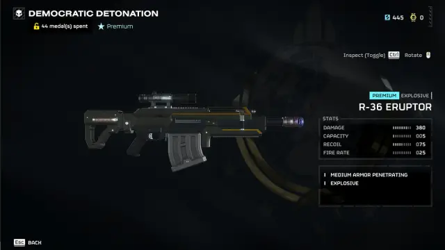 R-36 Eruptor explosive rifle in Helldivers 2.