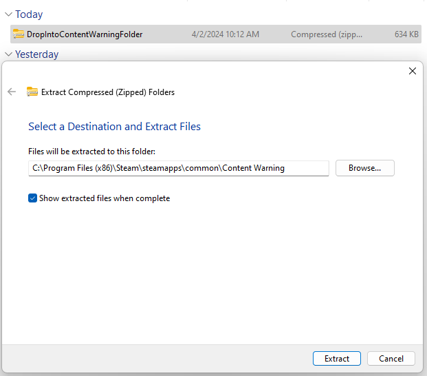 A screenshot of a steam file directory in Windows File Explorer.