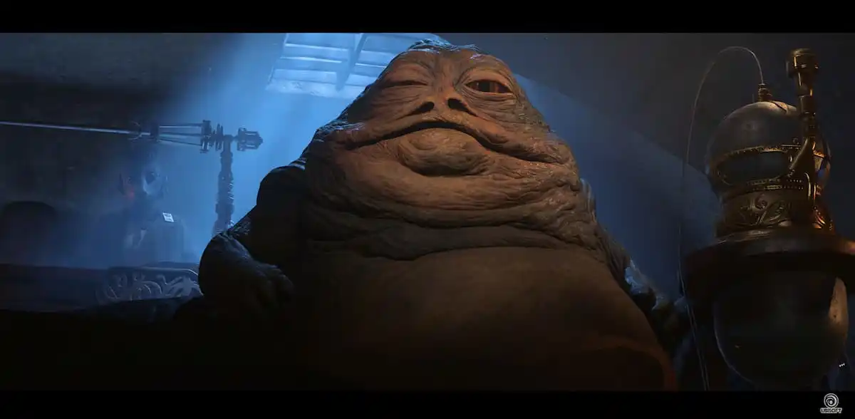 An image of Jabba the Hutt from Star Wars Outlaws