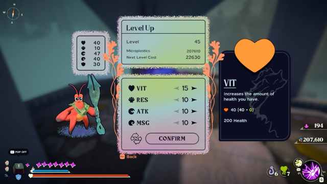 level up screen another crabs treasure