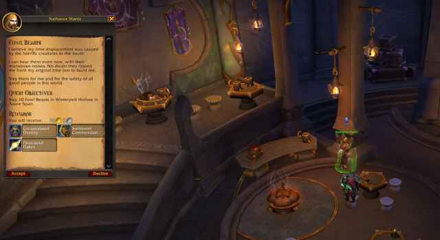 Fowl Beasts quest text in WoW Dragonflight