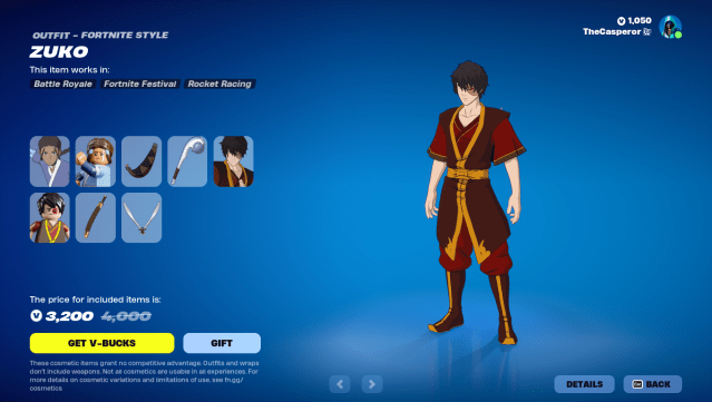Zuko is a Fire Elementalist in Avatar and he is a Fortnite cosmetic with the newest update.